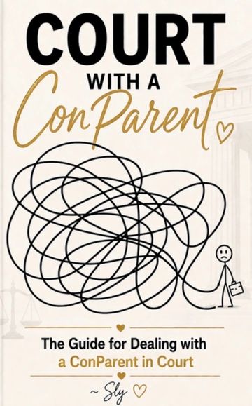 Book cover about dealing with a con parent in court.