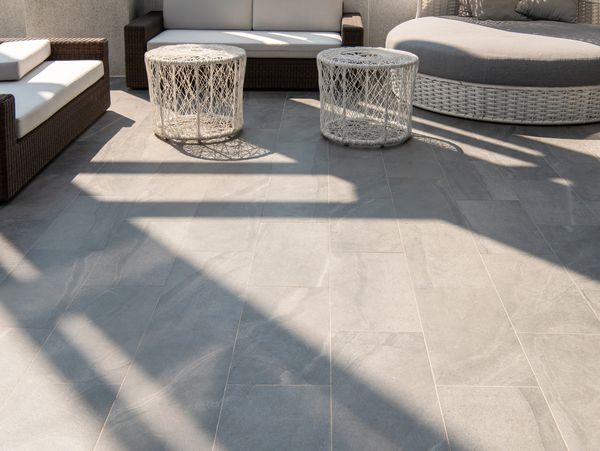Light grey stone tiles 