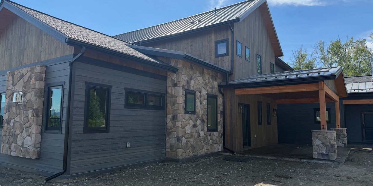 5 inch K style aluminum gutter and downspout installation in Wasilla Alaska