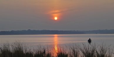 The sunset view of mukutmonipur dam near Titir Retreat 