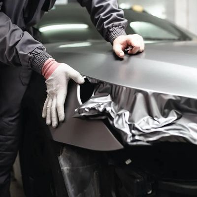 Vehicle getting a vinyl wrap in Tulsa