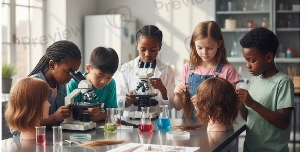 Children exploring science with microscopes in a classroom.