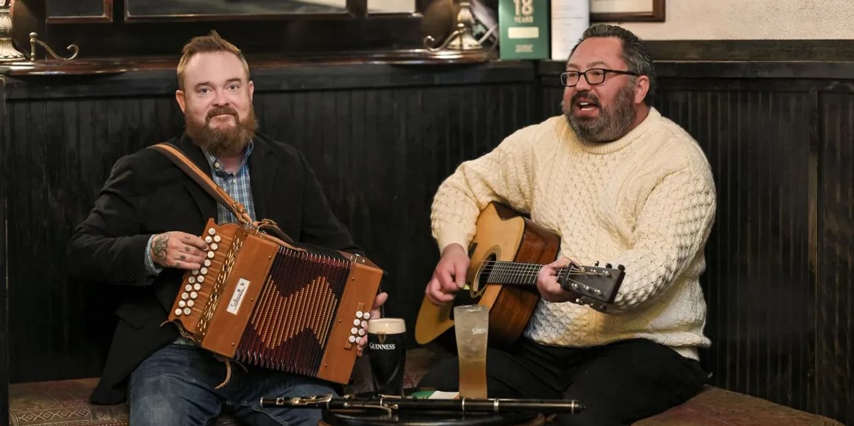 Michael and his partner Dan O'Connell at O'Connell's Pub in Savannah.