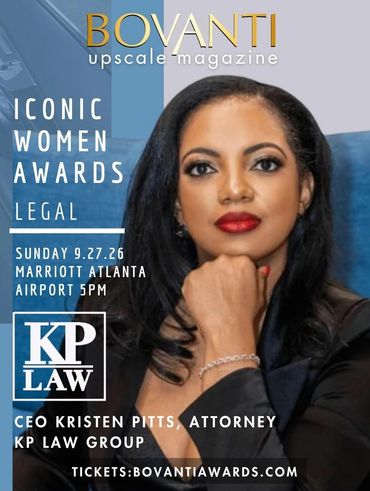 Magazine cover featuring Kristen Pitts, CEO of KP Law, for Iconic Women Awards event.