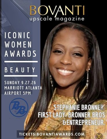 Stephanie Bronner featured in Bovanti magazine's Iconic Women Awards for beauty.