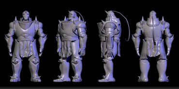 3D sculpted Model in Zbrush of Alphonse Elric from Full Metal Alchemist. 