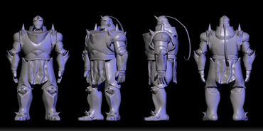 3D sculpted Model in Zbrush of Alphonse Elric from Full Metal Alchemist. 