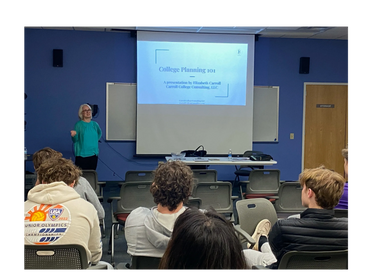 Elizabeth Carroll of Carroll College Consulting, LLC giving a College Admission presentation