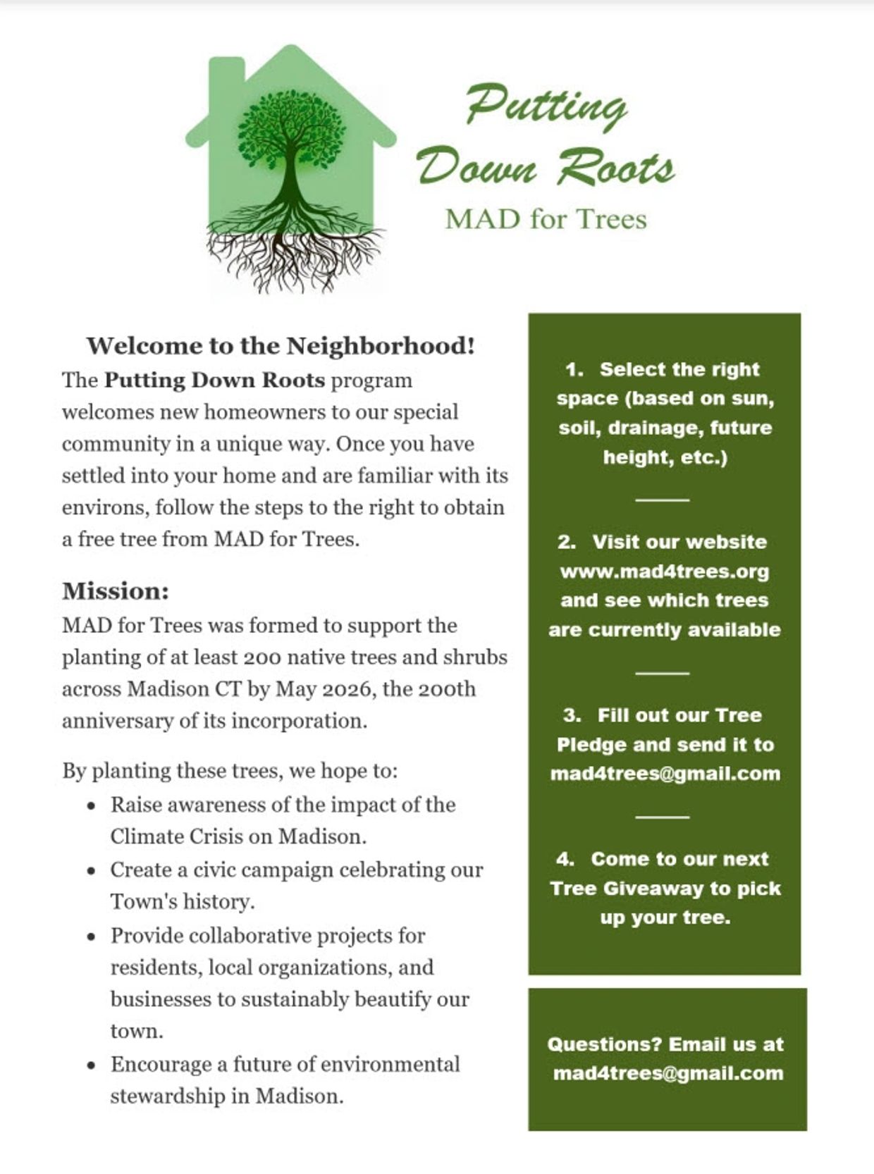MAD for Trees offers free native trees to new homeowners to support environmental stewardship in Madison.