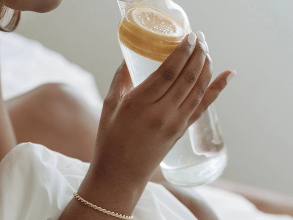 A woman enjoying a water fast retreat