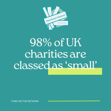 An image featuring a statistic about the Uk charity sector.