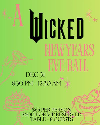 Announcement for a themed event based on the musical WIcked