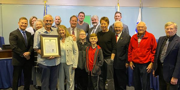 Derek Gable is honored by the Rancho Palos Verdes City Council and Mayor John Cruikshank.