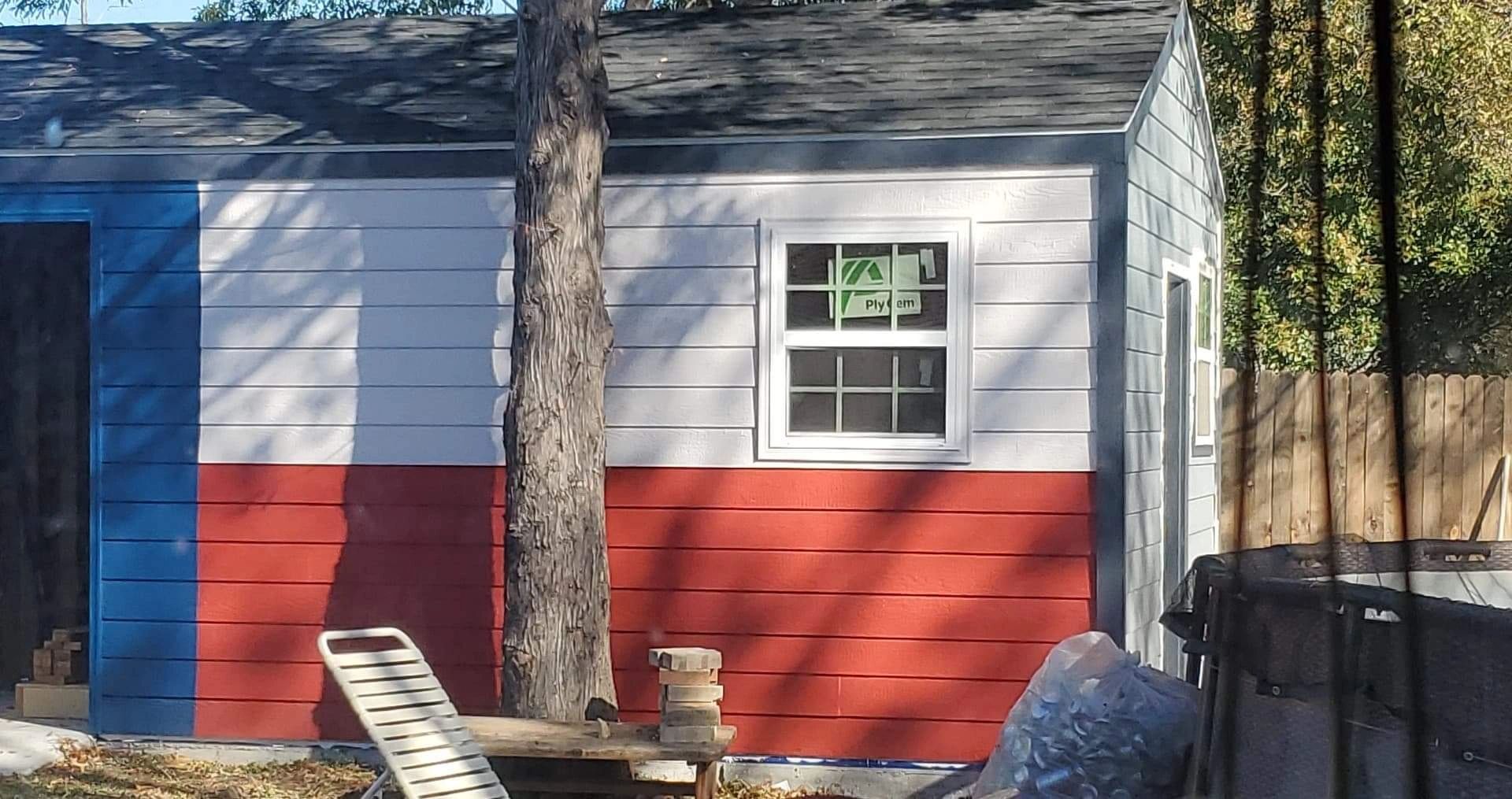 Custom outdoor storage shed 12x20 with windows barn door and exterior pre hung door