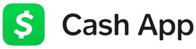 Cash App logo with green dollar sign icon and text.