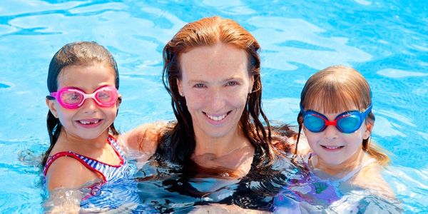 Mom and daughters are happy with their pool service.