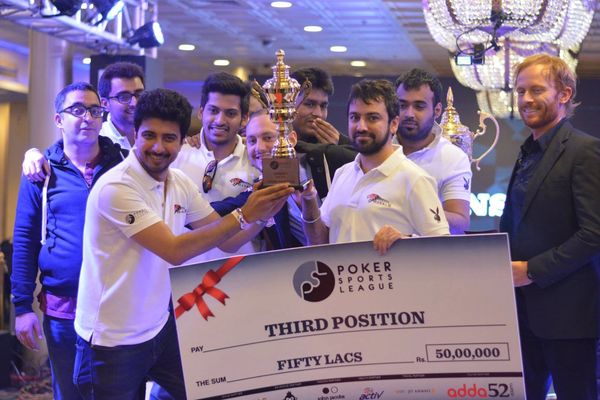 Ankkit Bahadur with his team Kolkata Royals after coming third in the Poker Sports League.