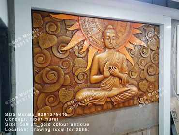 Gold Buddha Wall Murals in Hyderabad