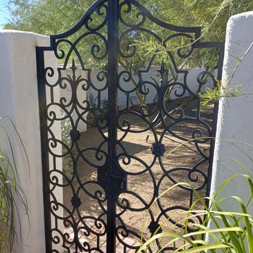 forged scroll double gate classic wrought iron gate