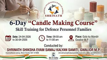 Advertisement for a 6-day candle making course for defense families.