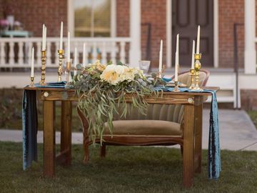 sweetheart floral for pick up and put together. Candlesticks and runners for décor 
