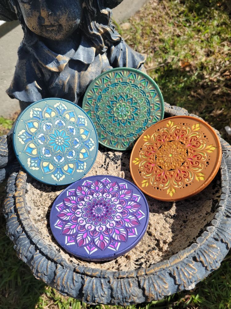 Custom mandala resin coasters