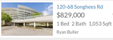 Condominium listing priced at $829,000 with 1 bed and 2 baths.