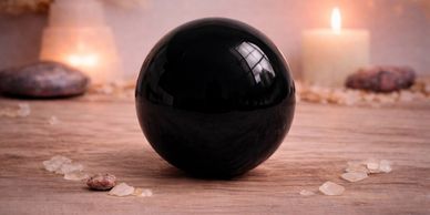 black obsidian sphere