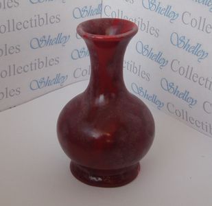 Elegant Miniature Maroon Vase. Circa 1900. 
Dim: 10 cm high 