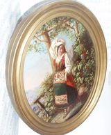 PAINTING OF GREEK GIRL. OIL ON BOARD. CIRCA 1860