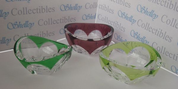 Moser Crystal Ash Trays. Late  20th Century