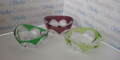 Moser Crystal Ash Trays. Late  20th Century. Set of 3