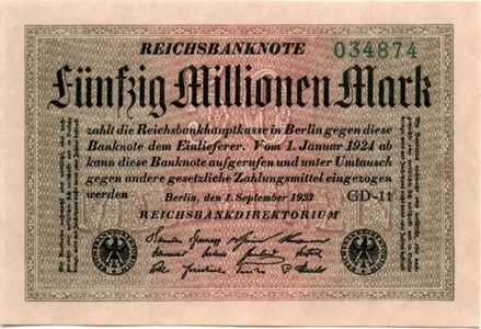 50 Million Deutsche Mark 1923. 