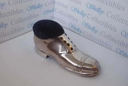 Antique Edwardian large silver pin cushion shoe circa 1910