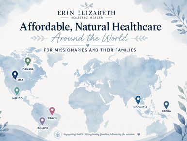 Map highlighting affordable natural healthcare for missionaries worldwide.
