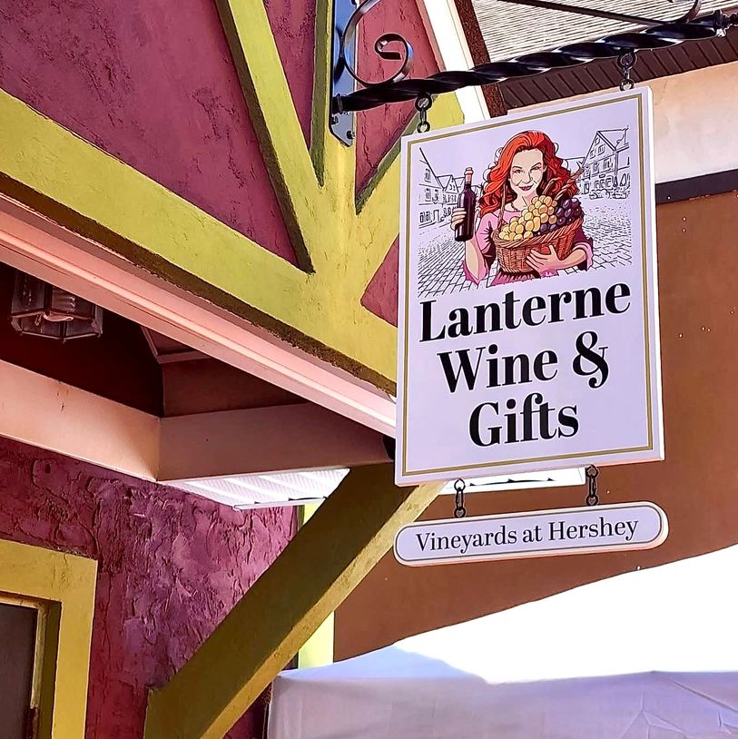 Sign for Lanterne Wine &amp; Gifts at Vineyards at Hershey.