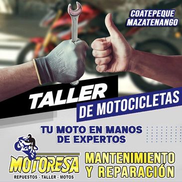Advertisement for Motoresa motorcycle repair and maintenance services.