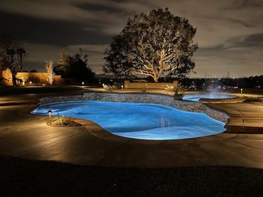 Lighting added around pool