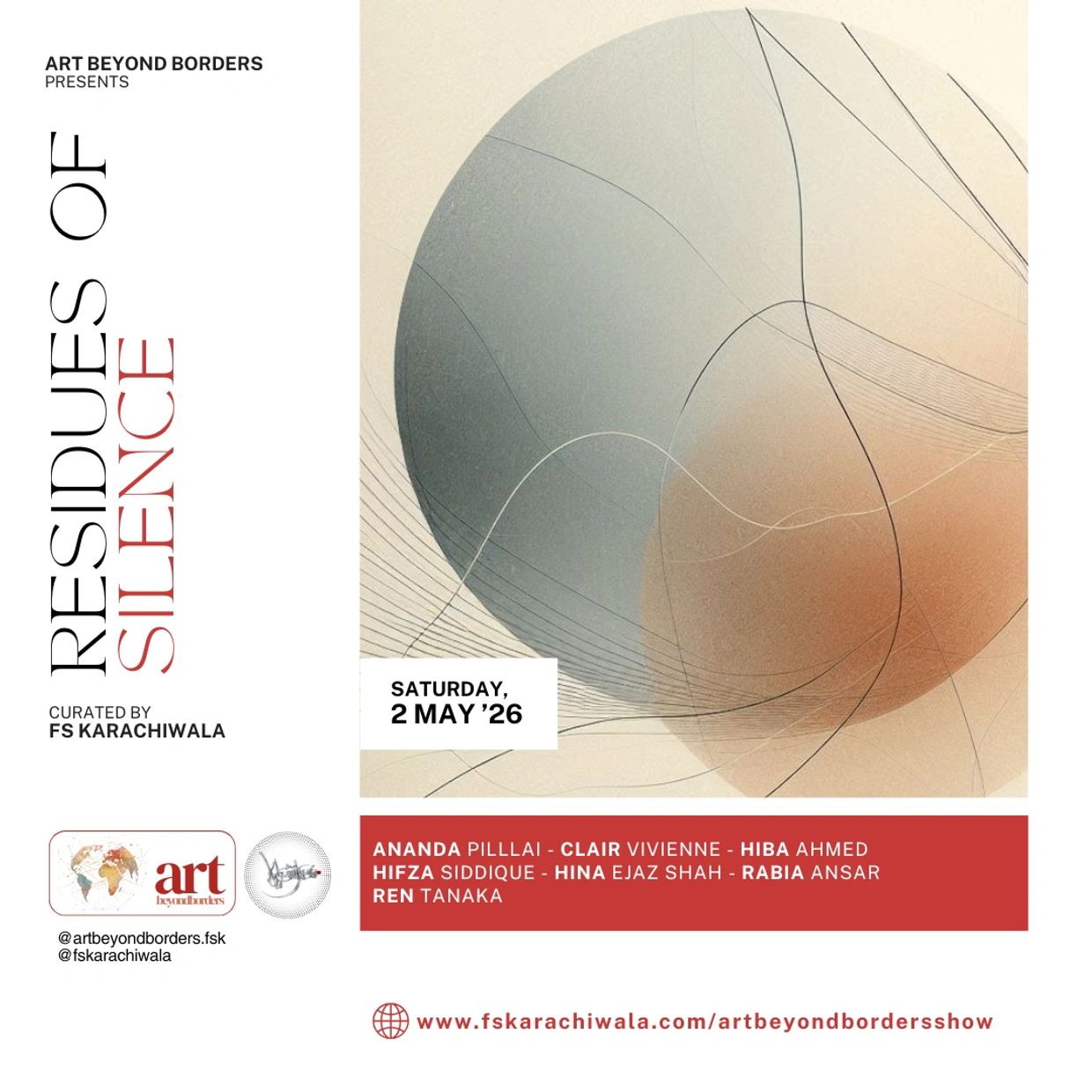 Art exhibition 'Residues of Silence' curated by FS Karachiwala, May 2, 2026.