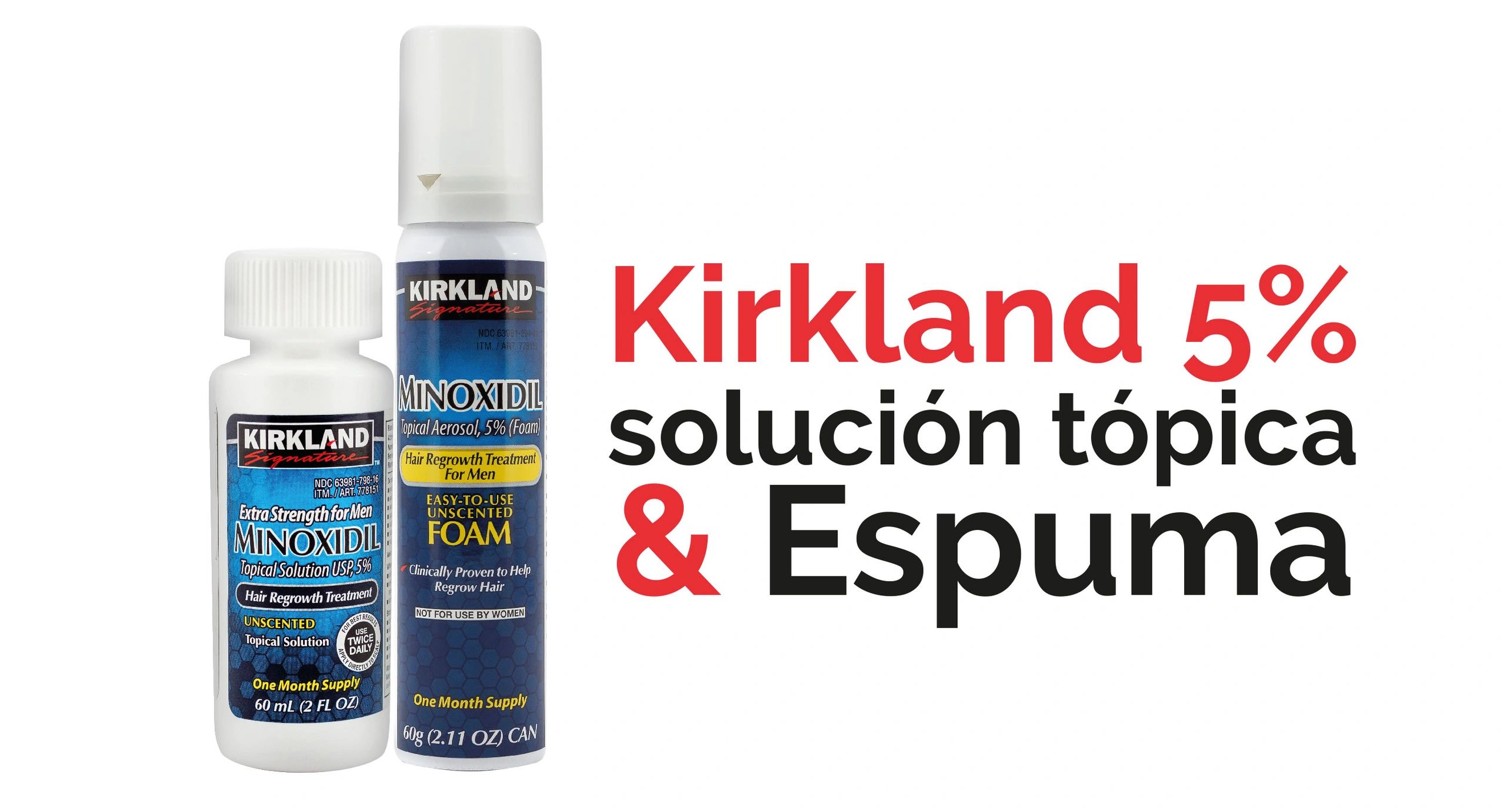 Minoxidil Kirkland 5%, La Formula mas vendida en México y el Mundo. 