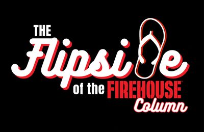 Logo for The Flipside of the Firehouse Column with a flip-flop design.