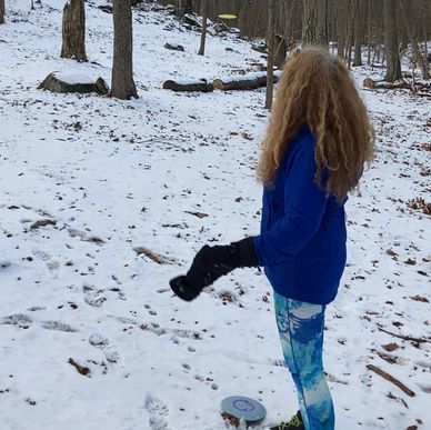 Disc golf can be played year round in any weather.  One of our favorite disc golf courses here snow 