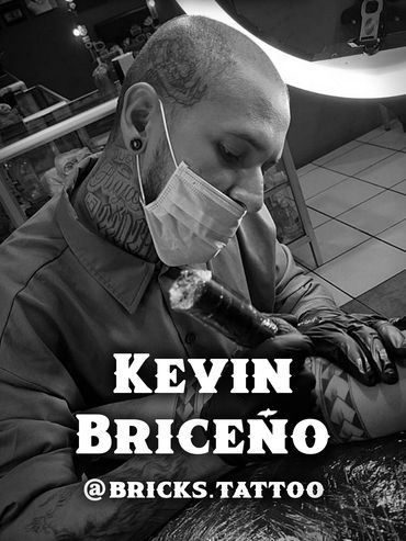 Tattoo artist Kevin Briceño focused on creating art in a studio.