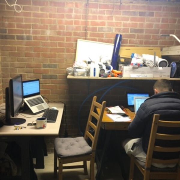 Matt hard at work in the garage