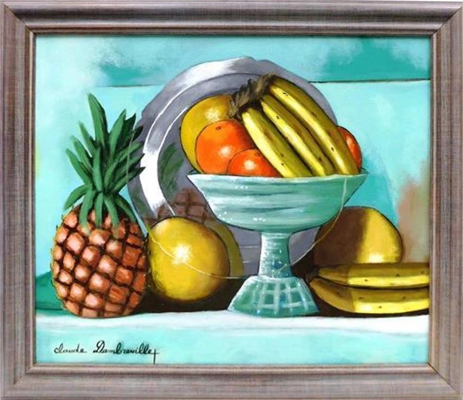 Claude Dambreville " Nature Morte " acrylic on canvas 20"x24" $1550.00