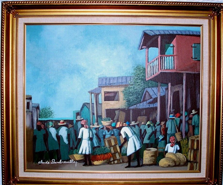 Claude Dambreville " The Back End of the Market" acrylic on canvas 20"x24" $2000.00