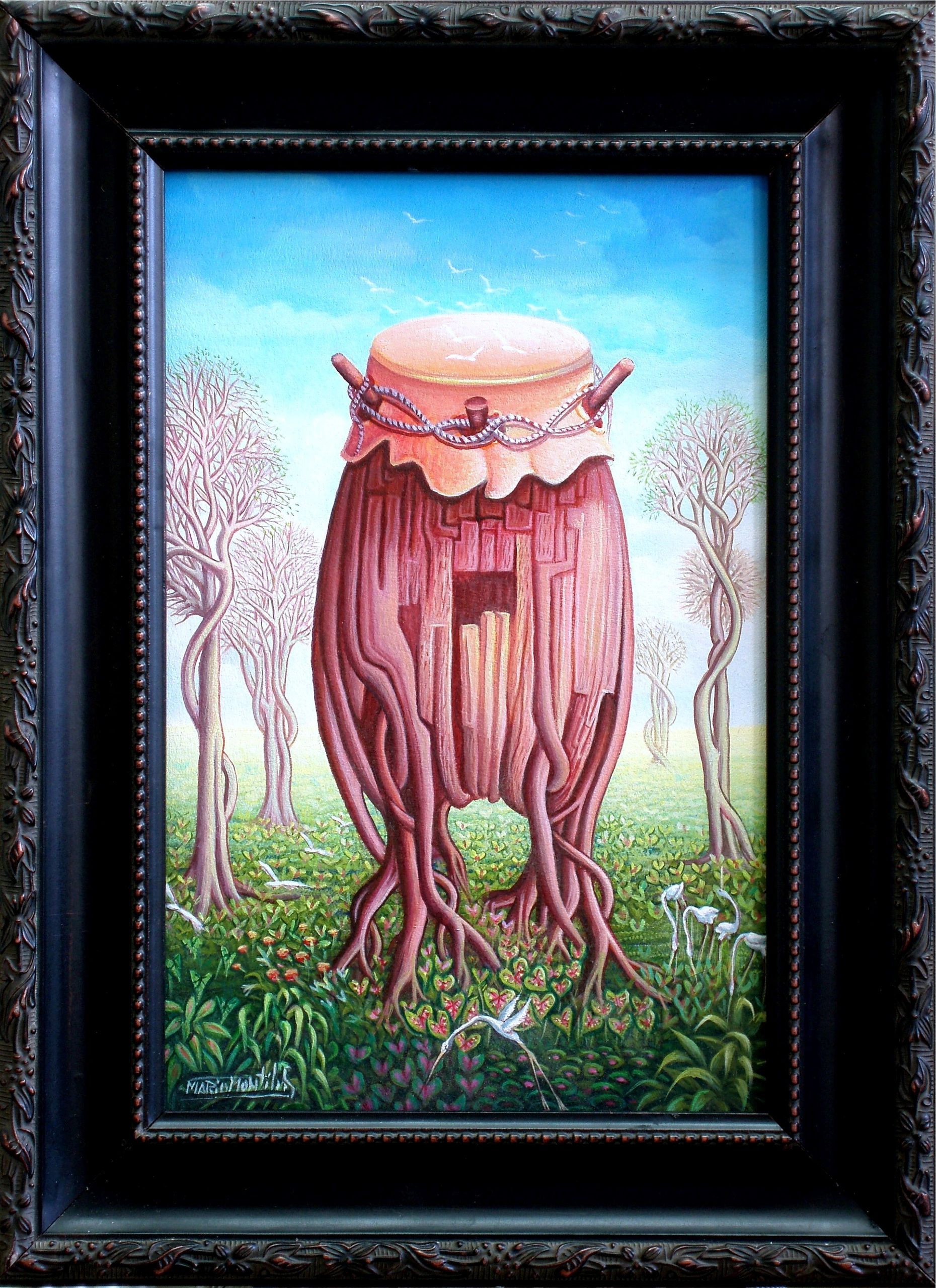 Mari Montlus "The Asotor Drum" 8"x10" acryli on cavas. $450.00