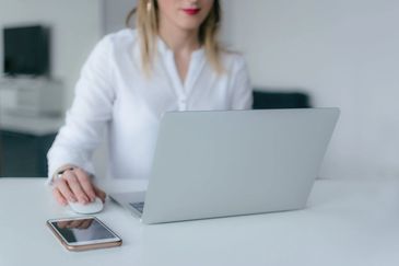 Woman using a laptop