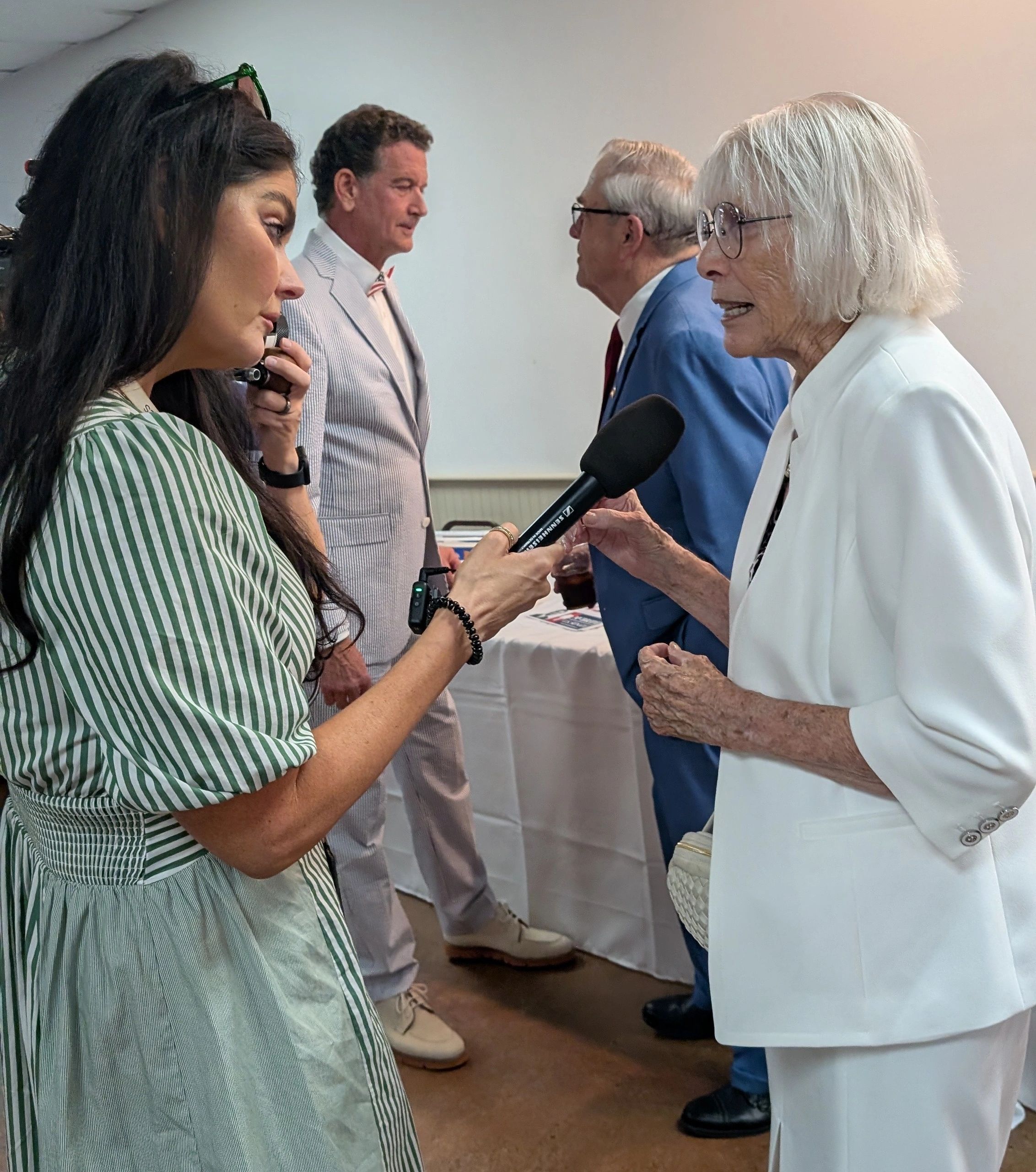 G. Gail Parker being interviewed at the Charleston Stump. 