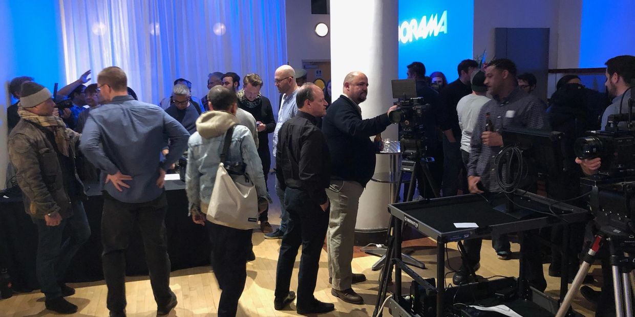 People gathering at an event.